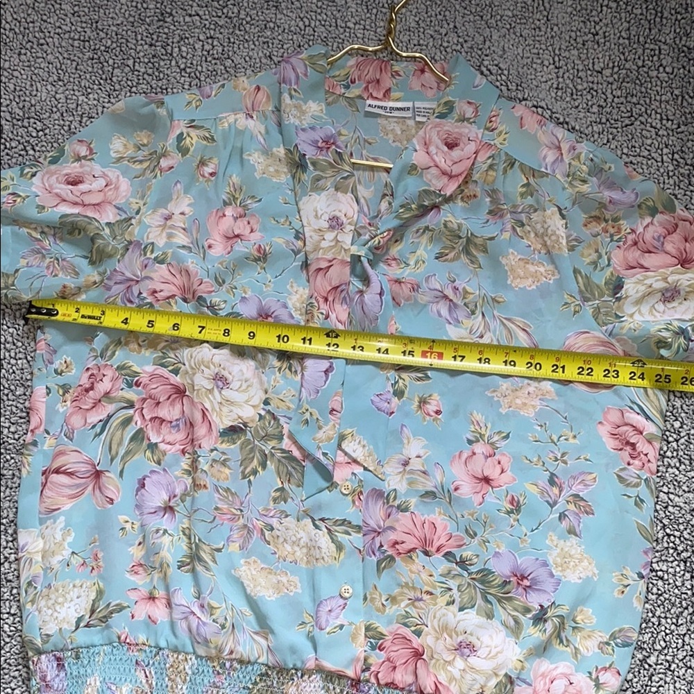 Alfred Dunner Relaxed Pink and blue Sailor Collar Blouse